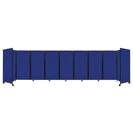 Versare Room Divider 360 Folding Portable Partition 25' x 6' Royal Blue Fabric 1172905